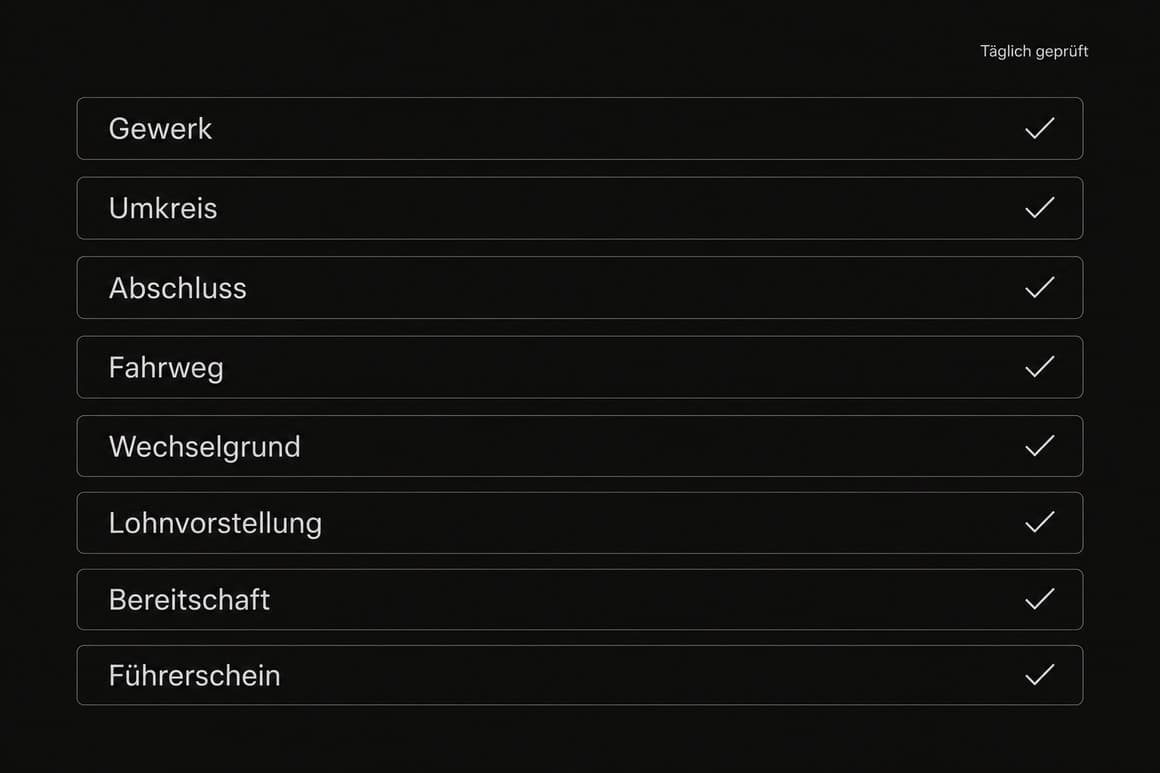 KI-Vorprüfung: Abgleich der Anforderungen mit Haken je Kriterium